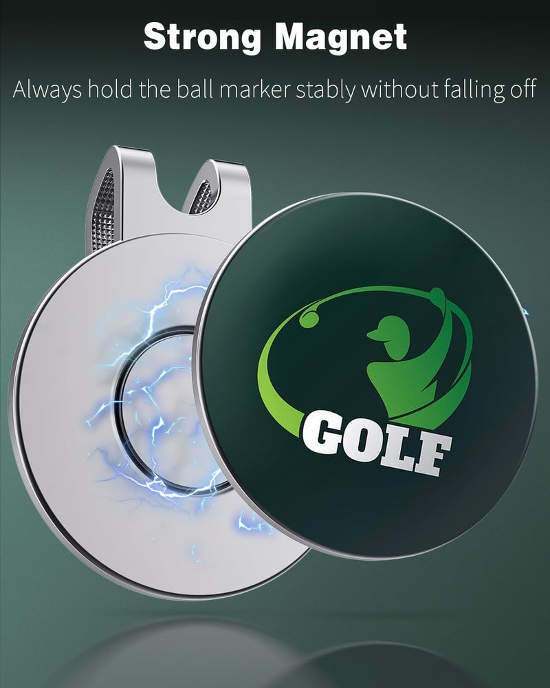 GreenHaven Golf Hat Clips Magnetic Golf Ball Marker Holders for Golf Hats Caps Pants Gloves Bags Visors Belts Nickel-Plated Alloy Clips for Metal Golf Ball Markers (Ball Marker Not Included) - Image 2